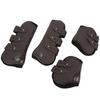 4Pcs Horse Front Hind Leg Boots PU Neoprene Horse Tendon Brace Guards Horse Protection Gears(Brown Front and Hind Set M)