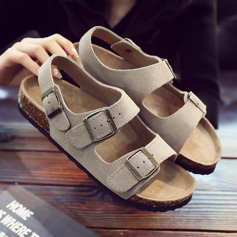 Fashion Women's Roman Sandals Summer Men's and Women's Flat Bottomed Retro Fashionable Casual Cork Slippers