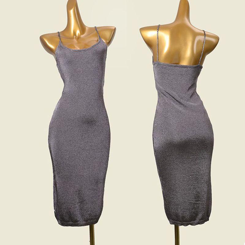 

Beauty Back Sexy Suspender Skirt Fashion Style Silm Slim Looking Double Layer Shiny Export Low Cut Export Dress Gray L