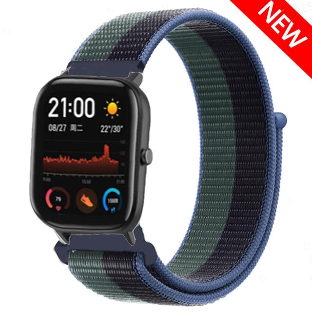 20mm 22mm Watch Band For Amazfit GTS/2/2e/4/3/mini GTR 4/2/3/Pro 47mm stratos 3 Nylon Bracelet pulseira correa Amazfit bip strap