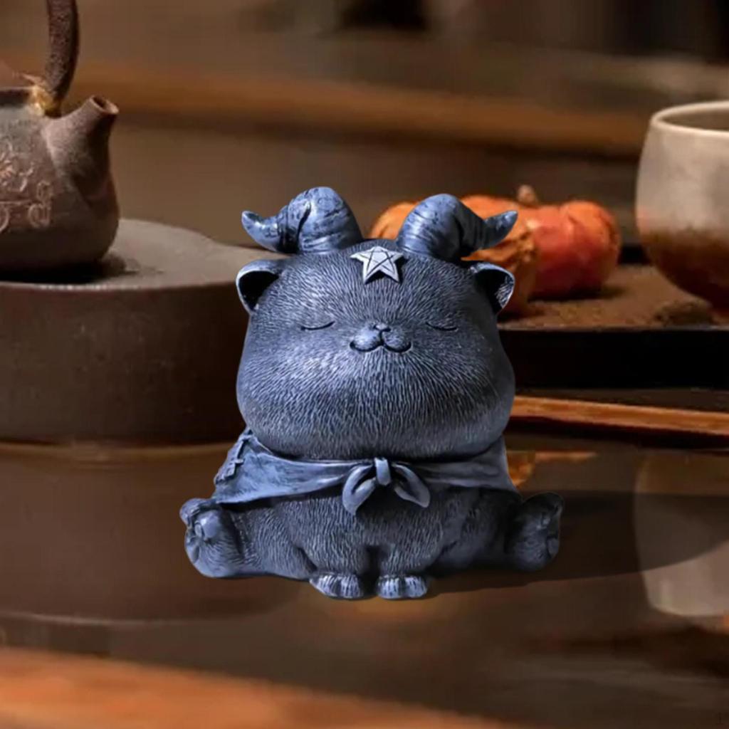 Cat Figurine Resin Tea Pet Gift for Enthusiasts Home Accent Table Sculpture Study Shelf