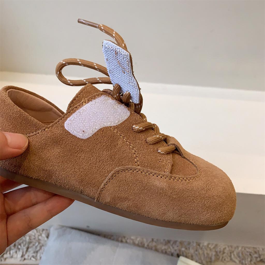 Korean Retro Shoes Frosted Leather Children's Shoes Girls' Princess Shoes Baby Leather Shoes Soft-soled Casual Shoes