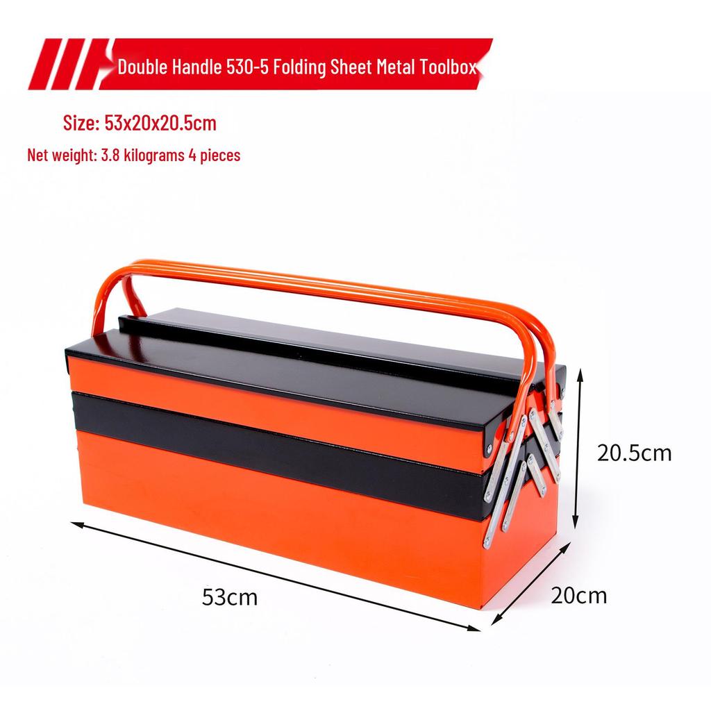 Multi-Layer Portable Folding Toolbox with Large Capacity for Home and Car Repair