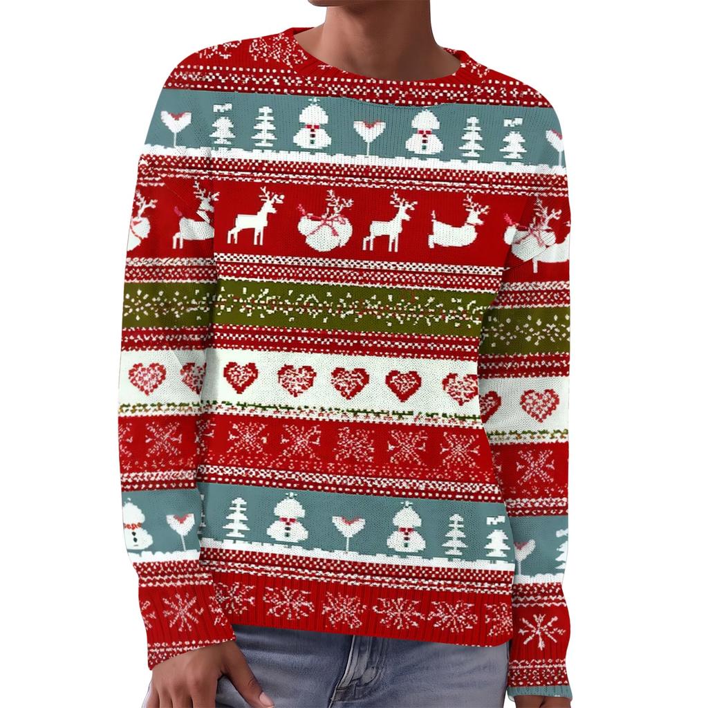 Women's Christmas Print Long Sleeve Top Casual Winter Comfortable Blouse for Holiday Wear