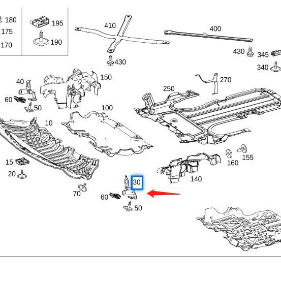 Front Bumper Lower Shield Bracket for Mercedes-Benz W205 C200 (2055240040, 2055240240)
