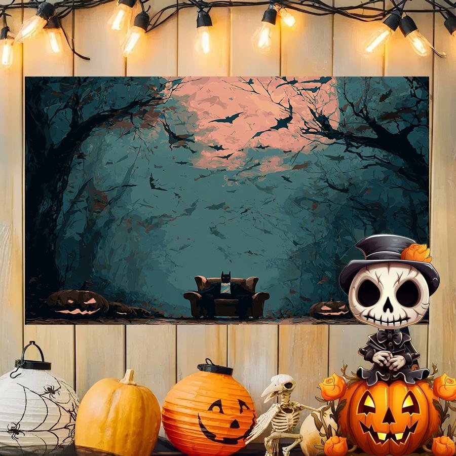 Halloween Moonlit Scene Background Cloth Hanging Cloth Bedroom Bedside Decorative Wall Cloth Rental Dormitory Tapestry
