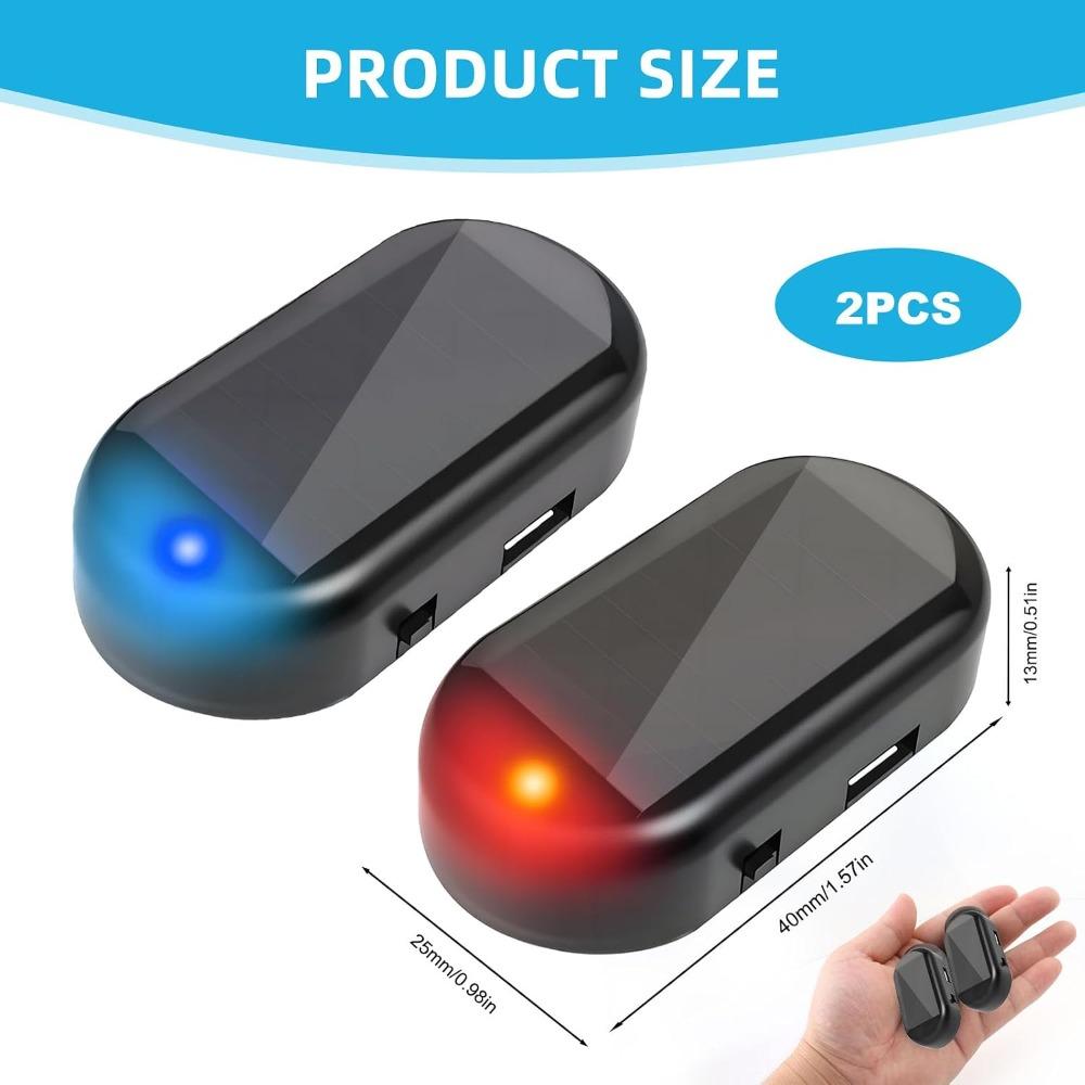 2PCS Solar Powered Fake Car Alarm LED Light, for Car Van security alarm