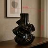 Creative Ceramic Vase Abstract Irregular Folds Handmade Spiral Porcelain Vase Ceramic Handicrafts Flower Vases Flowerpot Vases P