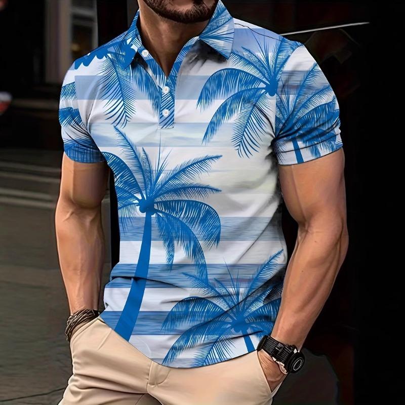 New Product New Men's 3D Printed Trendy Casual Versatile Summer Versatile Short Sleeve Polo Shirt