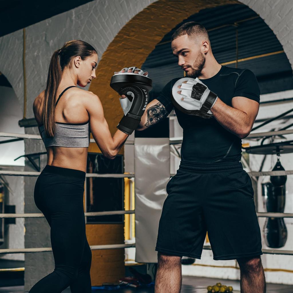 ZHENGTU Boxing Mitts, Kick Mitts, Punching Mitts, Boxing, Punching Gloves, Martial Arts, Karate Training, Exercise (Black)