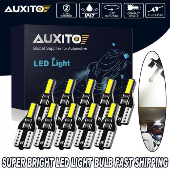 10X T10 W5W LED 168 194 Wedge 2SMD Parking Car Tail Plate Light Bulb 12V Canbus