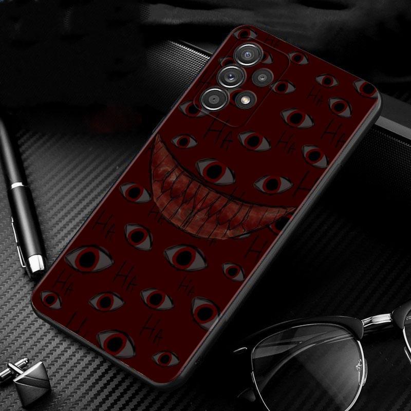 Gruseliges Gesicht Augen Smiley für Samsung Galaxy A13 A22 A12 A32 A71 A11 A21S A33 A52 A72 A51 A50 A70 A31 M31 A10 A20 A30 A80 Hülle