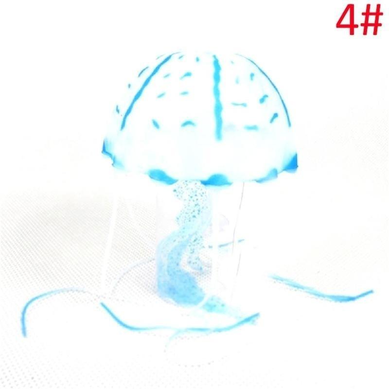 1PC Artificial Glowing Jellyfish Fake Fluorescent Effect Aquarium Fish Tan Ornament Beauty Bar Party
