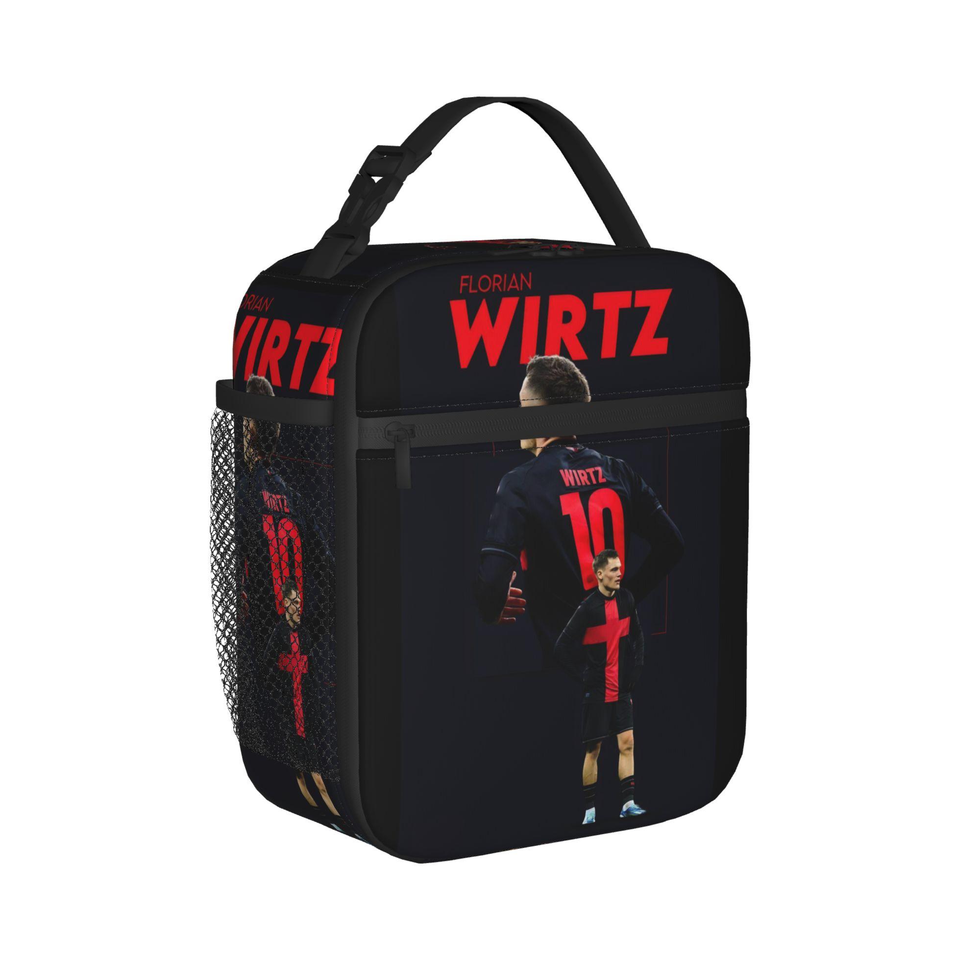 Florian Wirtz Insulated Lunch Bag Cooler Bag Meal Container Football Soccer Leakproof Lunch Box Tote Food Handbag Office Outdoor One Size