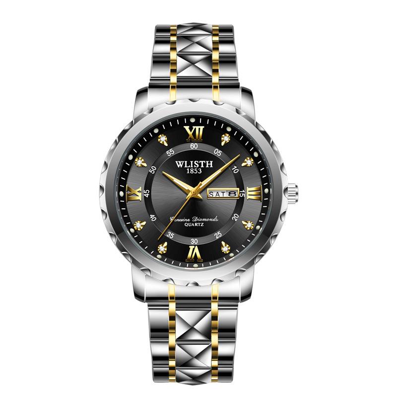Top Brand New Waterproof Men's Watch Double Calendar Quartz Wrist Watch