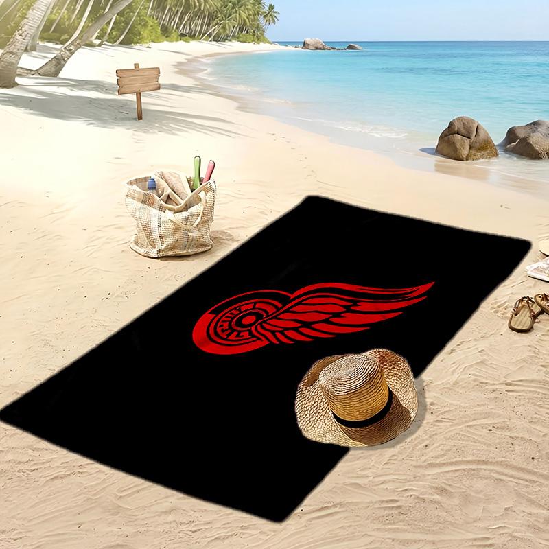Detroit Red Wings Druck Strandtuch Weich Tragbar Schnell?Trockenes Handtuch für Pool Sommerurlaub Outdoor Sport