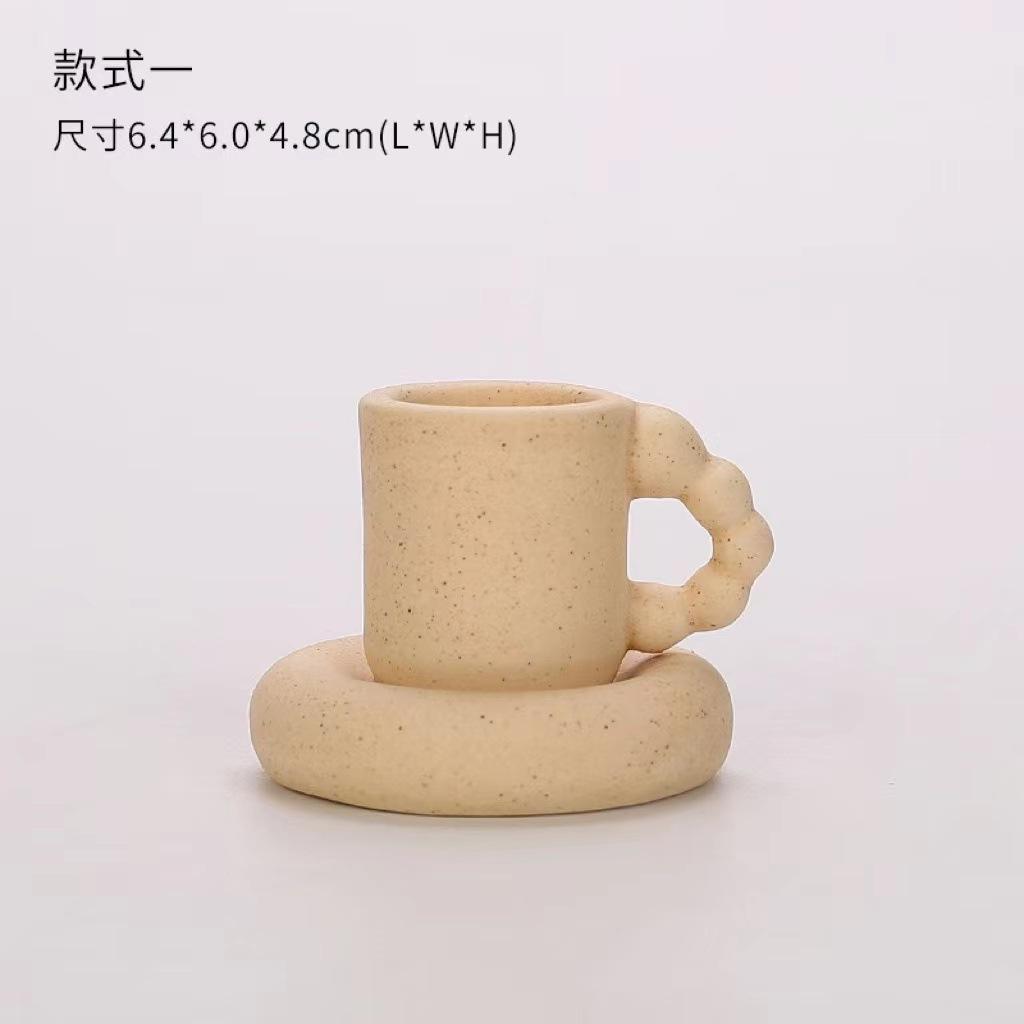 

Декоративный подсвечник в форме чашки в скандинавском стиле, керамические подсвечники, центральные украшения для свадебного стола, украшения для дома