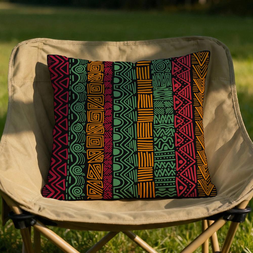 African Tribal Pattern Cushion Cover Soft Reversible  Durable Pillow Cover  MultiScene Use for Home  Car Daily Comfort