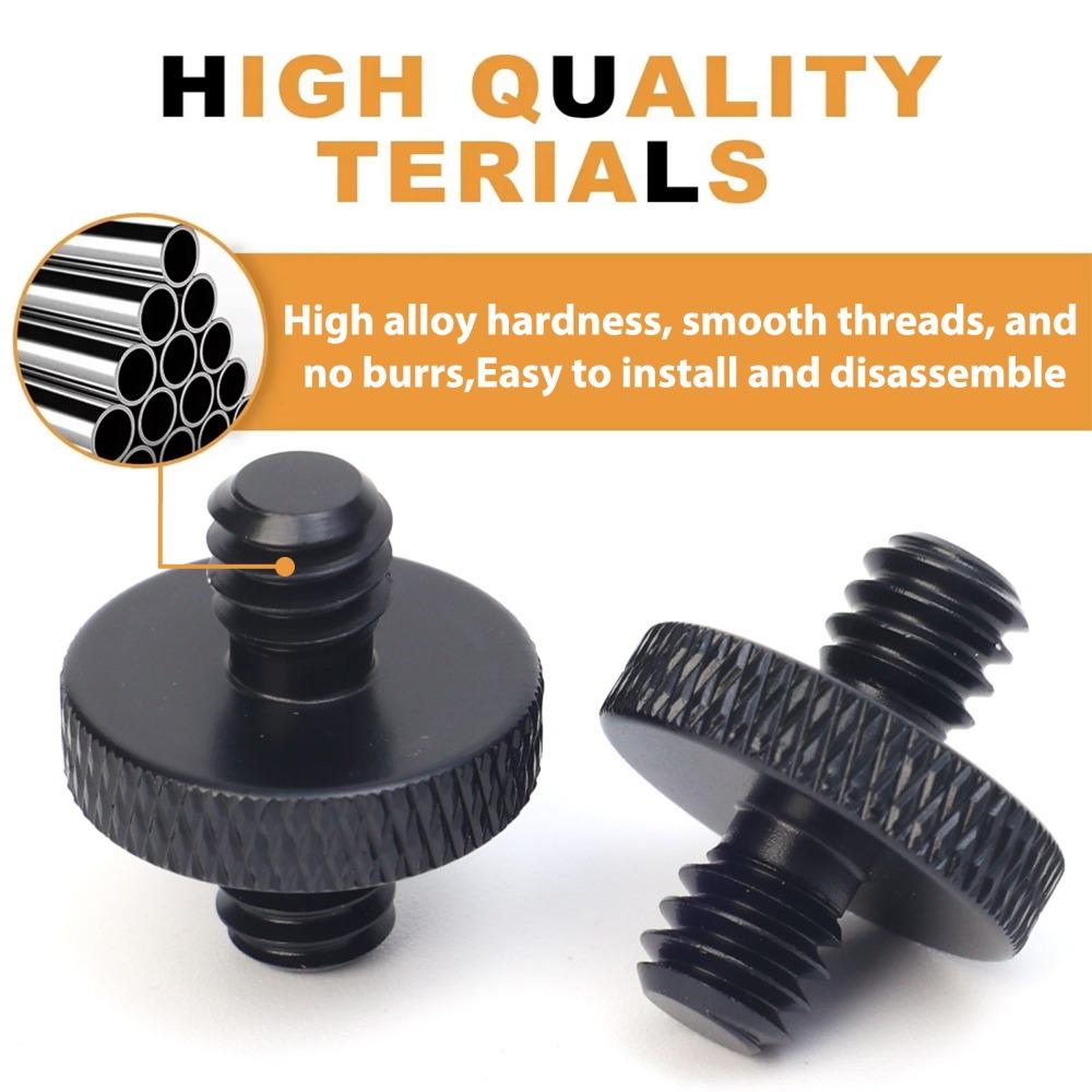 1-6pcs 1/4" Male To 1/4" Male Threaded Tripod Screw Adapter Double Head Stud Mounting Thread Converter for Camera Tripod Mic
