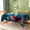 Waterproof Marine Coral Jellyfish Fish Rectangular Polyester Tablecloth Home Decor Kitchen Living Room Wedding Party