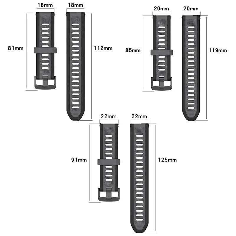 22mm 20mm 18mm Silicone Strap For Huawei Watch GT5/4/3/2 Pro Sports Bracelet Huawei Watch 5 46mm Xiaomi Watch S4 S3 S2 Wristband