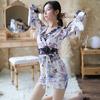 SHLYMP Yukata Sexy Cosplay Erotic Extremely Erotic Oiran Japanese Clothes Kimono Costume Lingerie Underwear Babydoll Pajamas Sleepwear Open Front