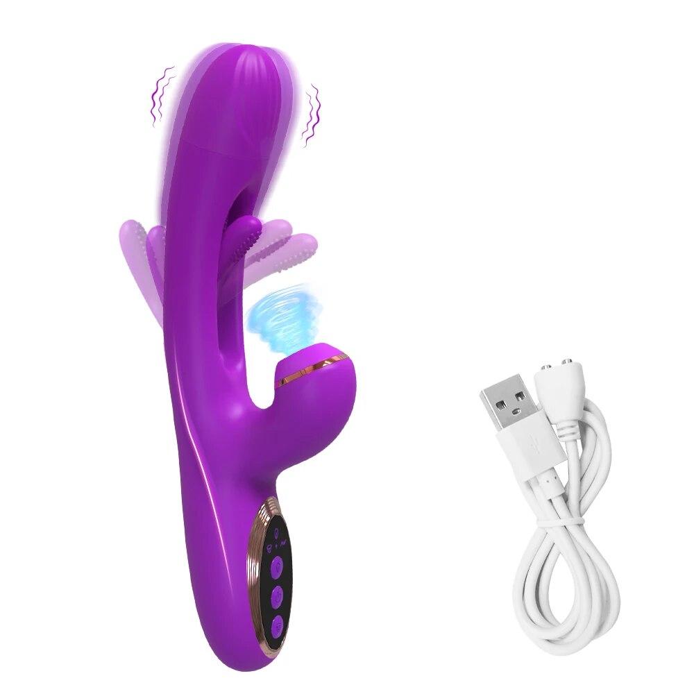 Powerful Sucking Patting Vibrator for Women Sucker Clitoris Stimulator G Spot Dildo Flapping Massager Sex Toy for Female Adults