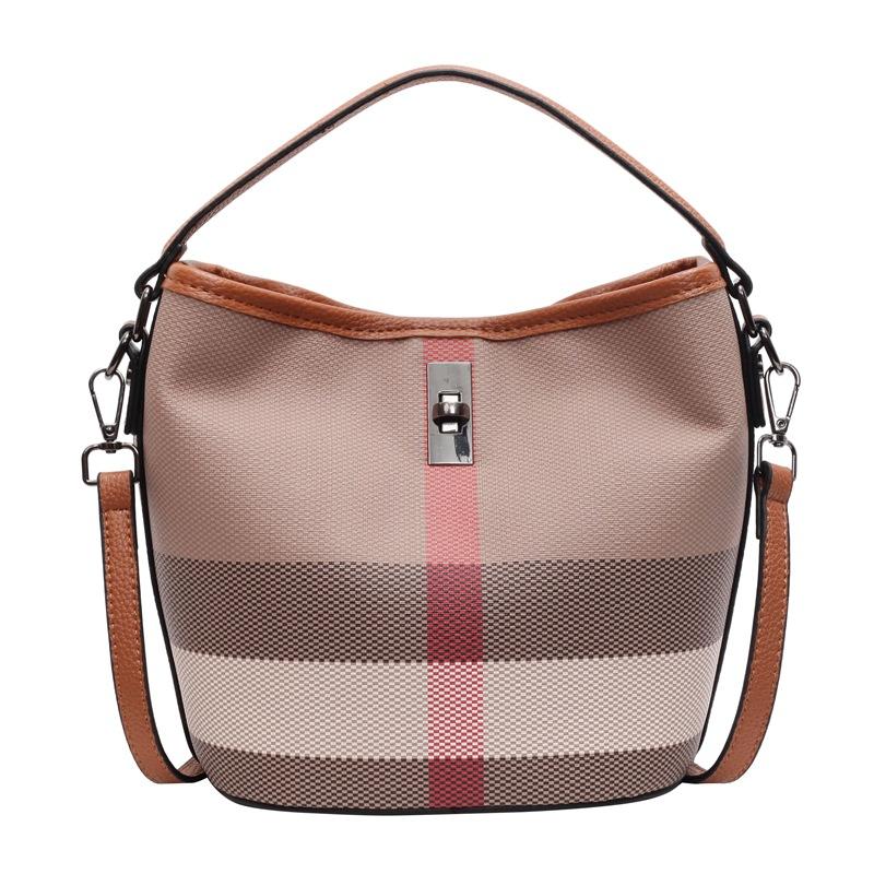 Geantă de mână cu găleată în carouri pentru femei, geantă de mână pentru umăr, geantă pentru navetă