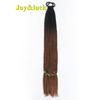 24 Zoll Ombre Yaki Straight Synthetische Haarverlängerungen Mädchen Farbe Geflochten Zopf Gummiband Box Braid