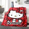 Customizable HelloKitty5 Throw Blanket – Personalized Name, All-Season Cozy Snug Blanket, Machine Washable, Personalized Blanket