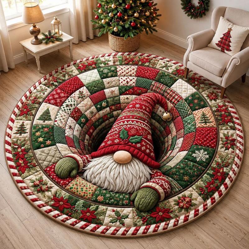 2026 Christmas Area Rug Round Floor Mat Living Room Anti-dirty Wear-resistant