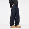 American Retro Trendy Brand Dark Blue Scimitar Jeans Men's New Trend Loose Wide-leg Casual Long Pants