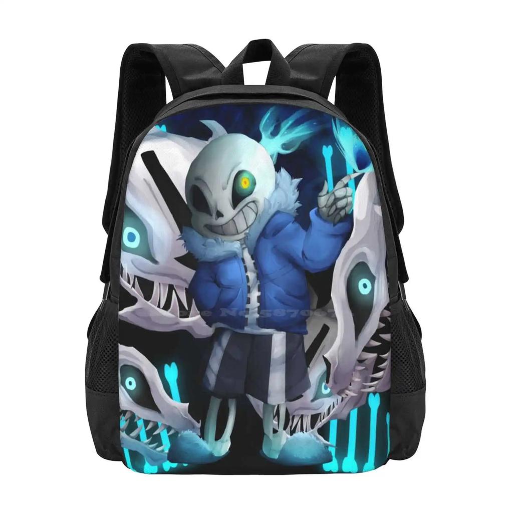 Ready To Have A Bad Time Backpacks For School Teenagers Girls Travel Bags Undertale Sans Skeleton