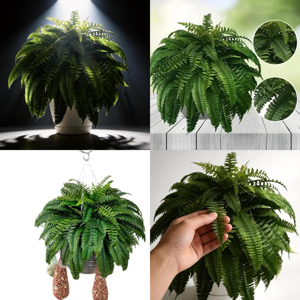 Artificial Boston Fern Foliage With Durable Silk Material For Event Decoration And Photography Props
