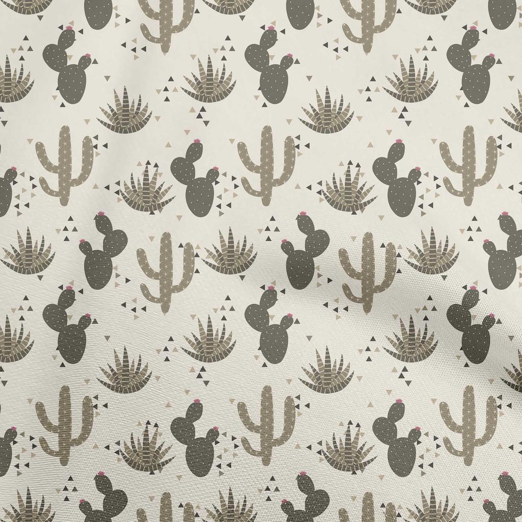 oneOone Georgette Viscose Dark Olive Green Fabric Cactus Sewing Material Print Fabric By The Yard 42 Inch