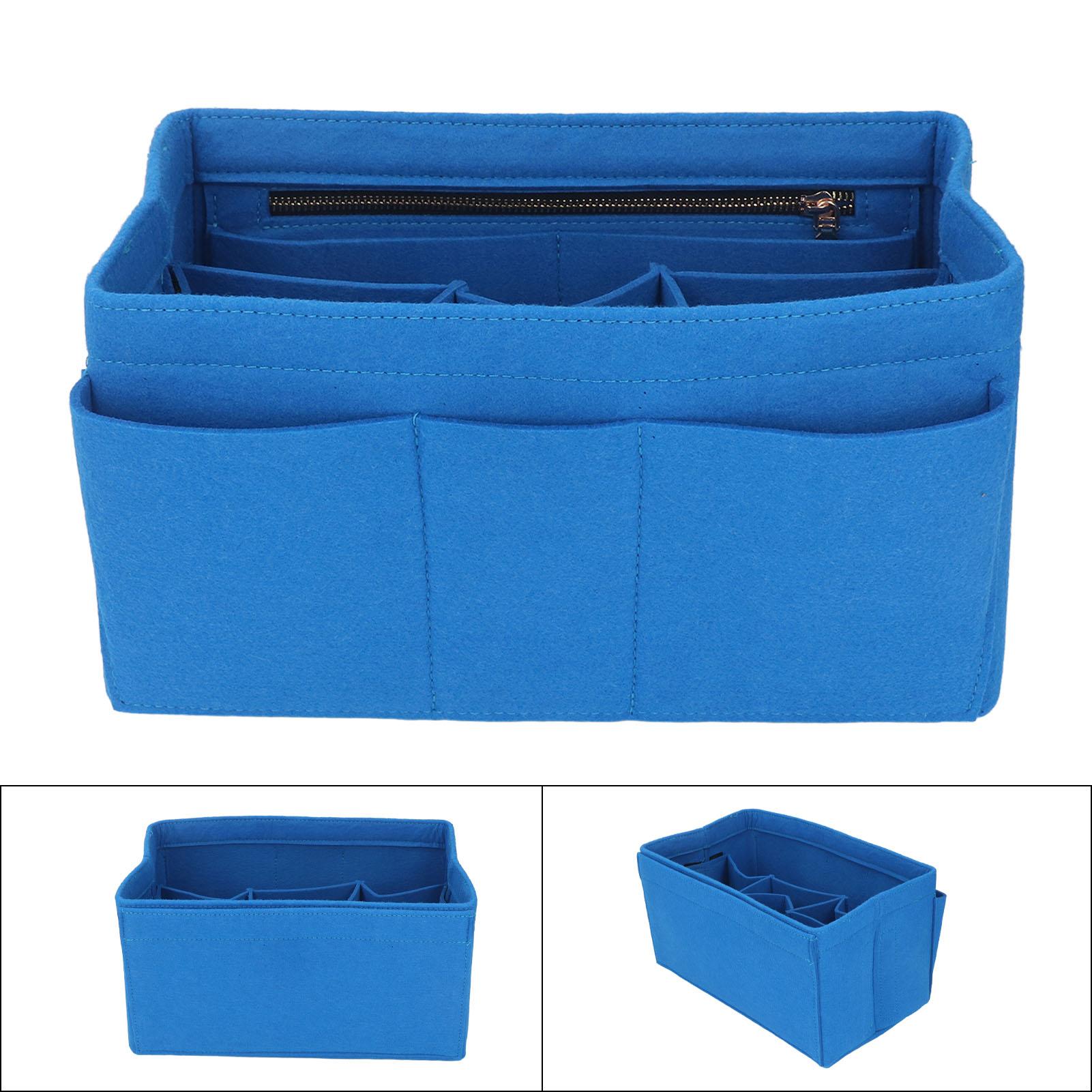 Felt Insert Bag Blue Storage   Multifunctional Felt Makeup Insert Bag for Makeup Travel