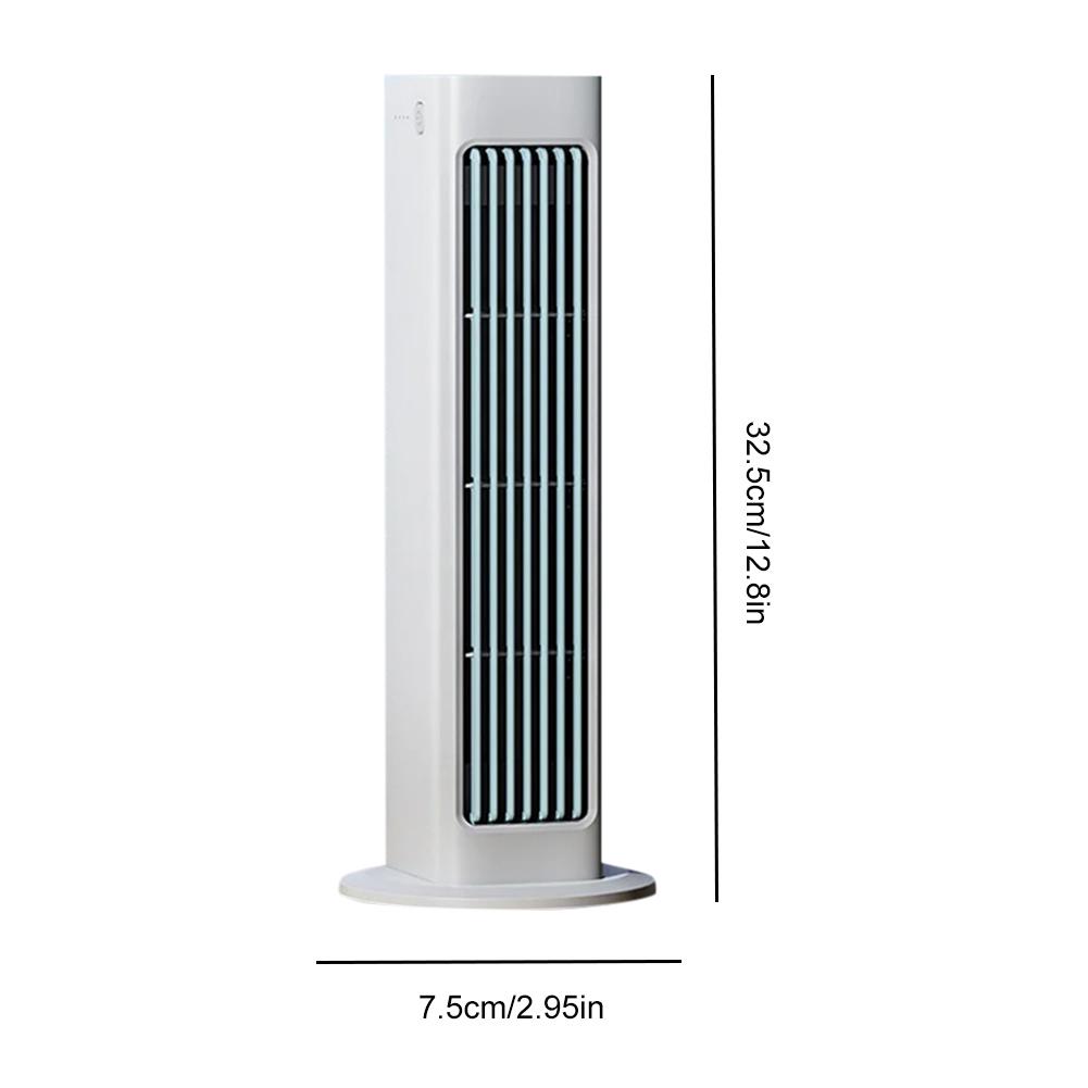 Whisper-Quiet Bladeless Air Cooler 3 Speed Portable LED Fan TYPE-C Plug in Auto Oscillation Quiet Cooler for Home Bathroom Offic