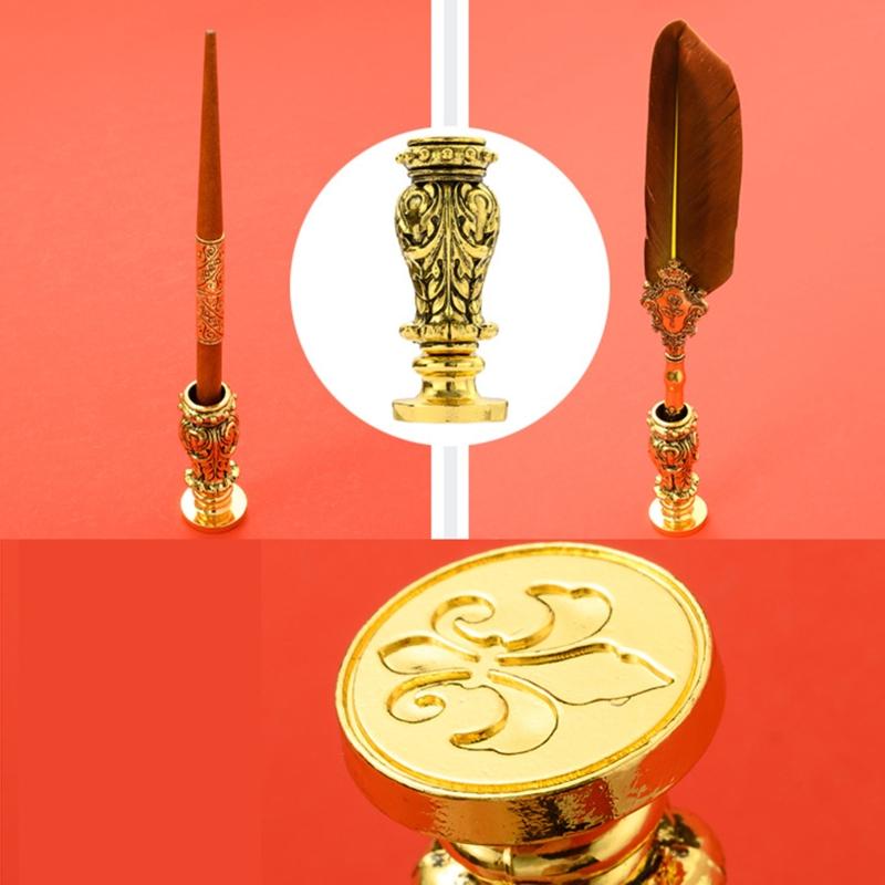 European Style Alloy Vintage Feather Pen Set Fountain Dip Feather Pen Set