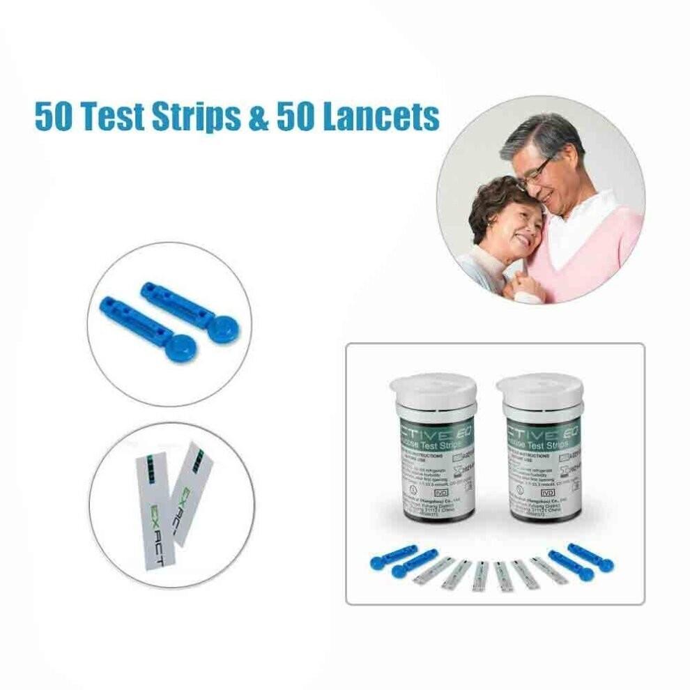 Exactiv Eq Impulse 50pcs Household Glucometer Blood Glucose Needles Papers Test