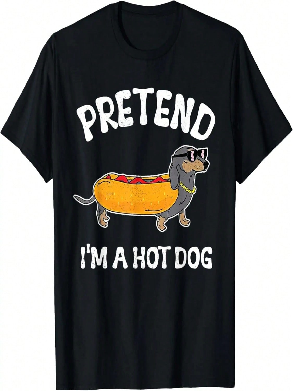 Pretend I m A Hot-Dog Funny Dachshund Wiener Dog Halloween T-Shirt S разноцветный