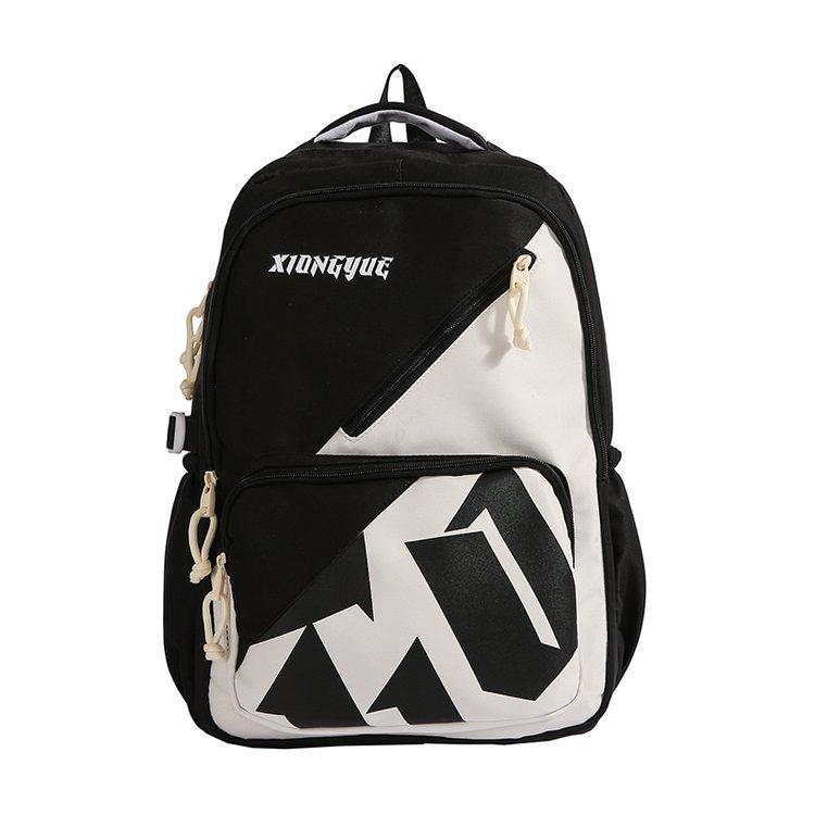 Schoolbag Korean version of the new large-capacity couple letter simple casual versatile schoolbag junior high school college student backpack
