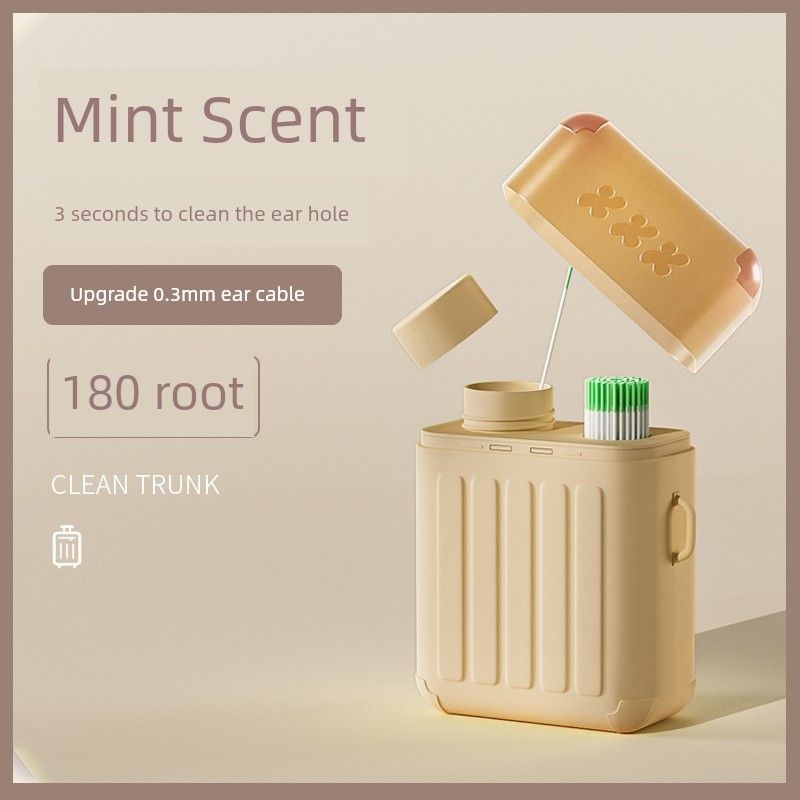 240 Suitcase Anti-Blocking Japanese Ear Hole Cleaning String Newly Upgraded 180 Ear Wires [Mint Flavor]