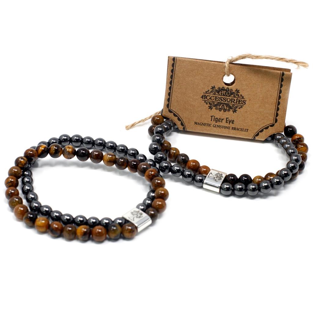 Tiger Eye Bracelet, Magnetic Gemstone Crystal