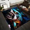 Dynamic Shark Art in Vibrant Colors Rug Non-slip rug suitable for living room and bedroom sofas.