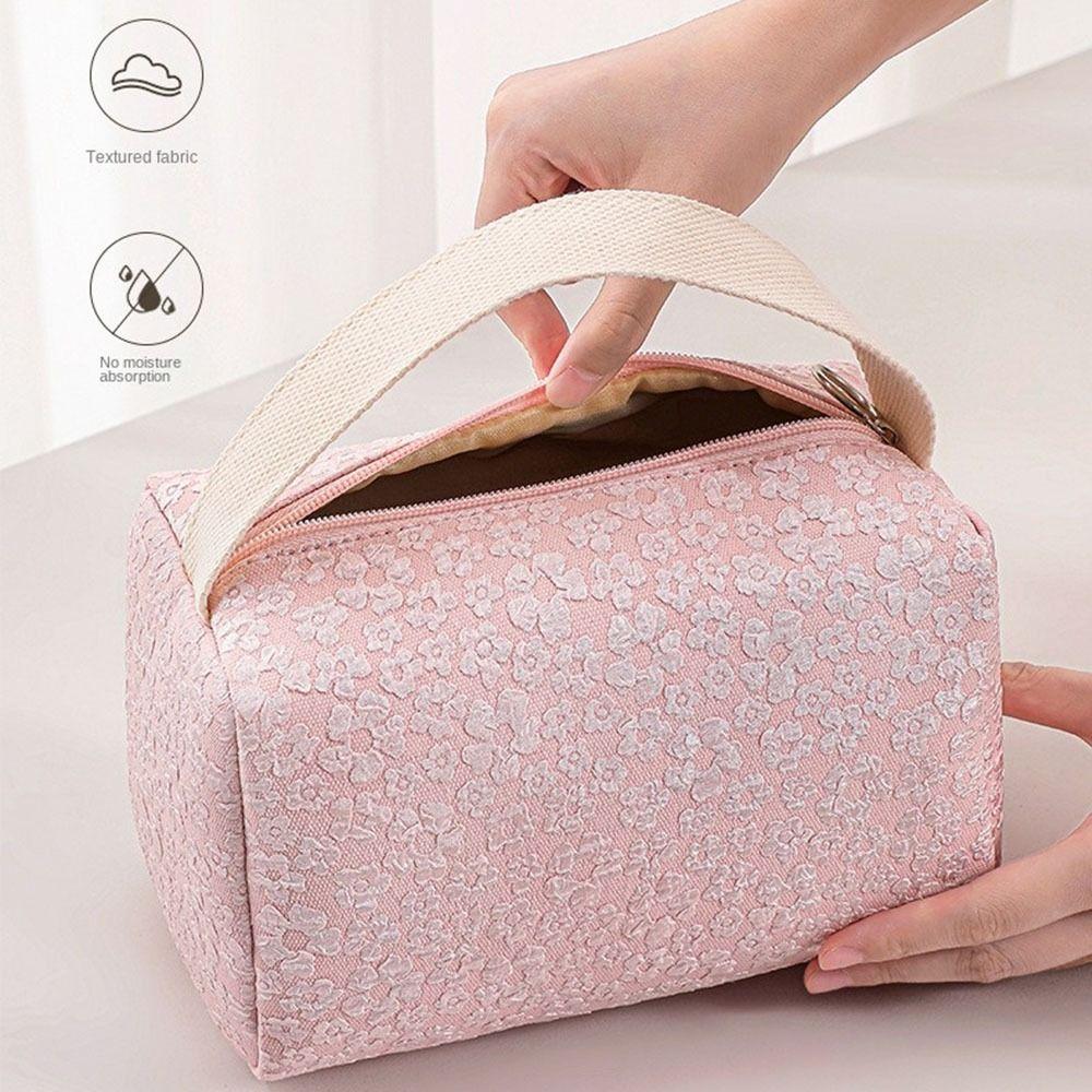 Large Capacity Cosmetic Storage Bag Zipper Wpmen Toiletries Bag Floral   Makeup Bag  Travel