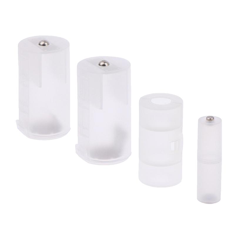 1 stk Aaa til Aa/Aa til C/D batterikombinasjonsadapteretuiet Oppbevaringsbokskonverter