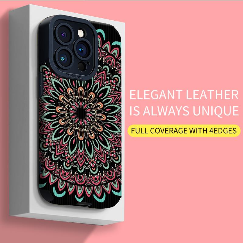 Vertical Grain Leather Shell Fashion Printed Patterned Soft Silicone Case with Camera Lens Full Protection for iPhone