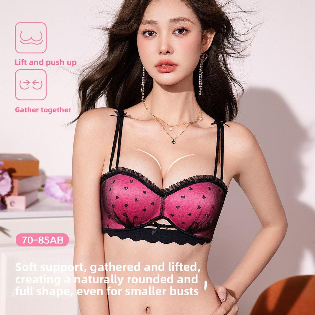 Girl Spring and Summer Pure Desire Sweet Sexy Lace Small Love Gather To Collect Pair of Milk Underwear