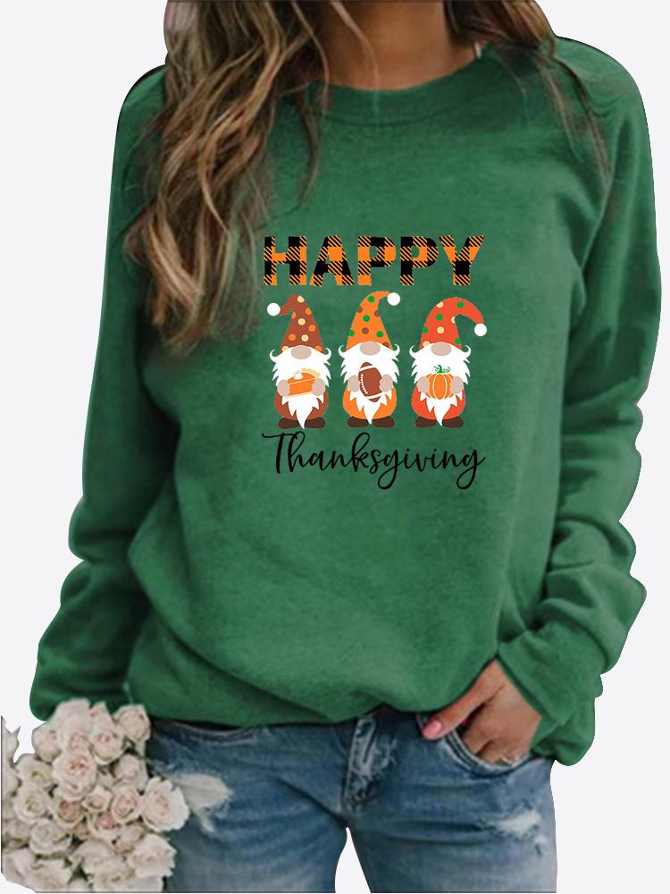 Herbst und Winter Damen Weihnachten Thema Druck Pullover Rundhals Langarm Casual Sweatshirt Plus Size Top