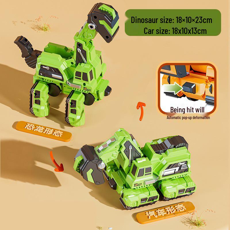 Transforming Dinosaur Inertial Toy Car: Plastic Engineering Vehicle for Kids